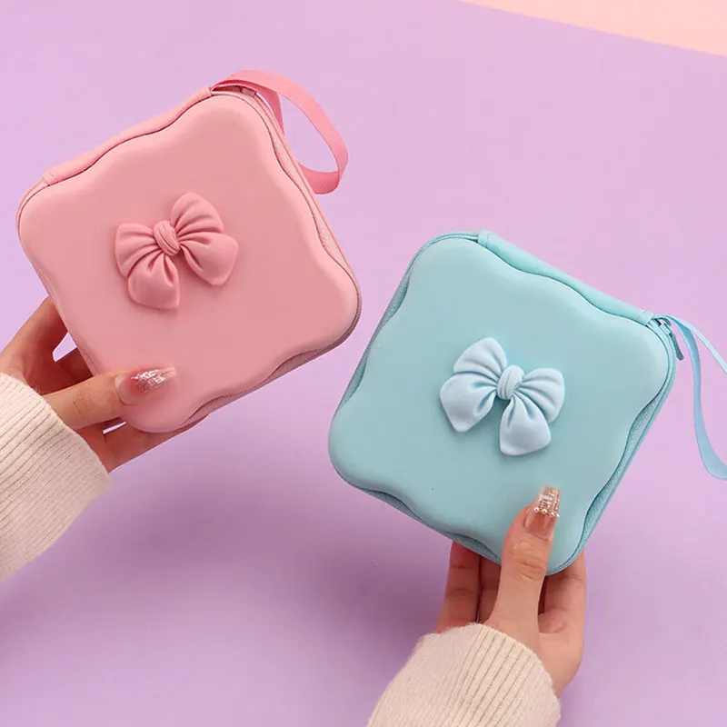 Cable Protector Set 5 in 1 Storage Bag Lovely Bow Knot Travel Storage Cable Charger Organizer
