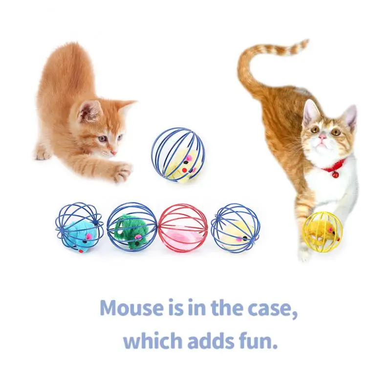 Cat Toy Pet Ball Toy Cage Plush Rat Colorful Interactive Training Toys Kitten Puppy Mouse Cage Ball Cat Accessories Pet Supplies cat interactive toy cat toys cat interactive ball toys plush toy pet toy balls pet toys plush mouse toy cat plush mouse toy