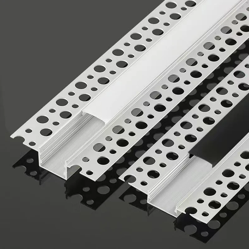 

Embedded Aluminum Led Profile 0.5m/1m Black White Cover Ceiling Gypsum Drywall Channel Linear Light Indoor Bar Strip Lighting