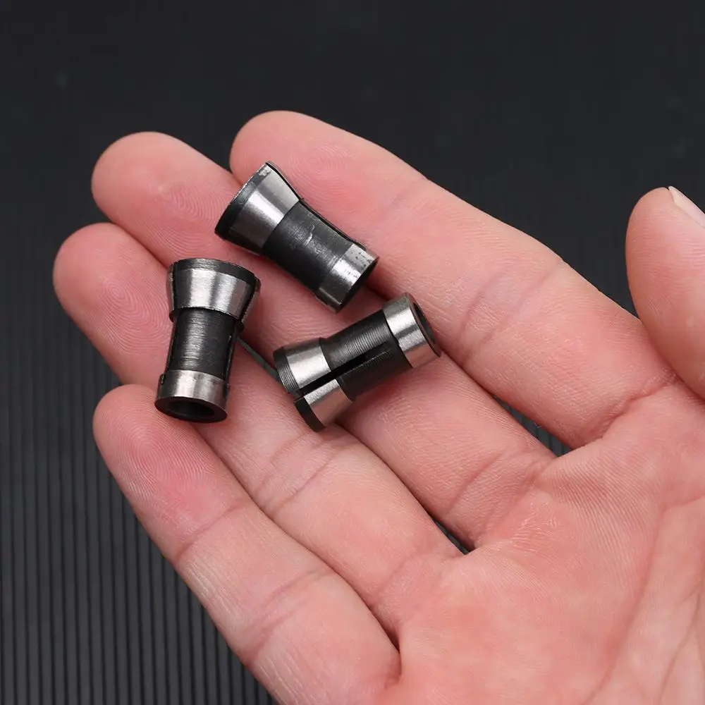 VooGenzek 3 Stück Spannzangen Adapter, 6mm 6.35mm 8mm Spannzangenfutter Spannzangen Werkzeug Adapter, mit 2 Stück Spannmutter, für Geradschleifer Schneiden Graviermaschine