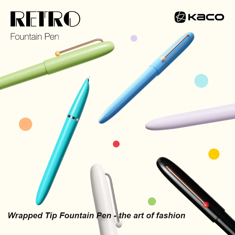 KACO Fountain Pens RETRO Wrapped Tip EF Nib Luxury Quality Stylish Macaron Color Easy to Write Tools All for School Accessories 2