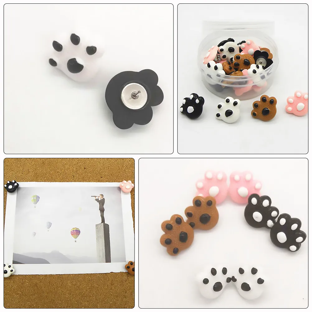 곰 발톱 모양 푸시핀 레진 메탈 창의적인 압정핀 가정 사무실 게시판 지도 표시용 작은 드로잉 핀 장