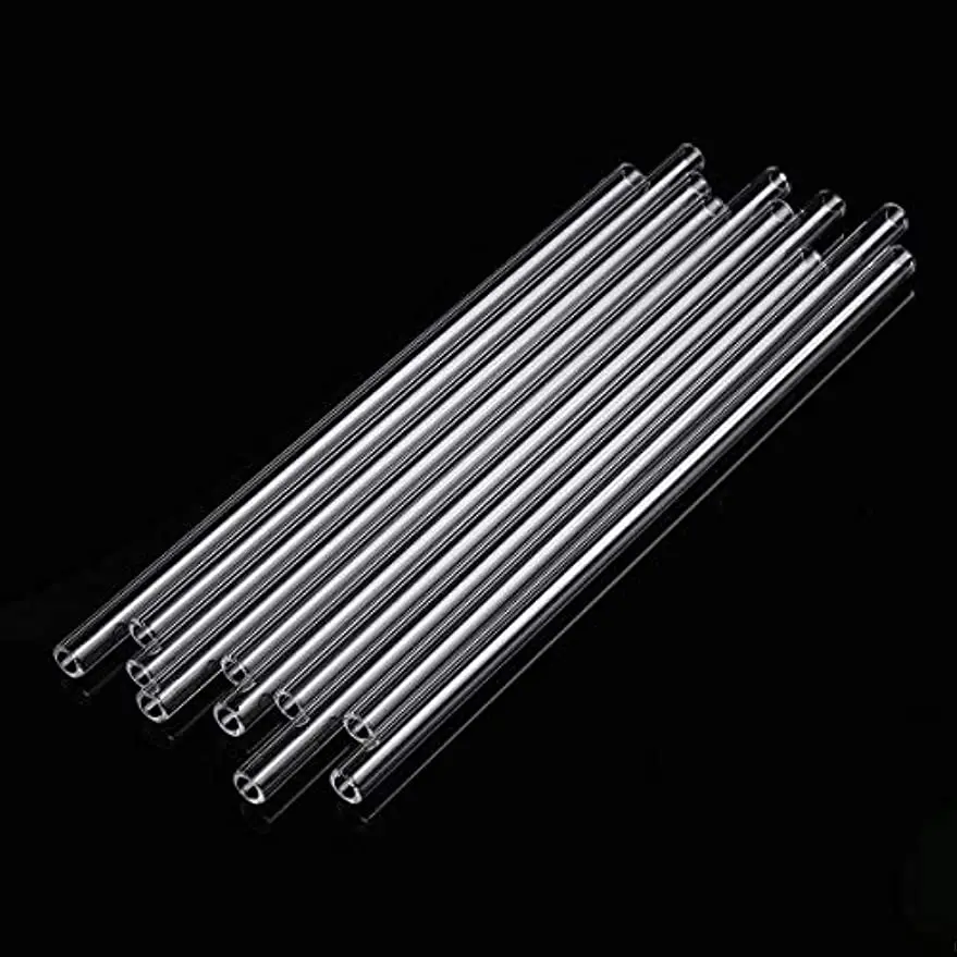 8 inch long premium borocilicate glass tubes 10 mm OD 2 mm ID wall 5/10/20Pcs hookah accessories