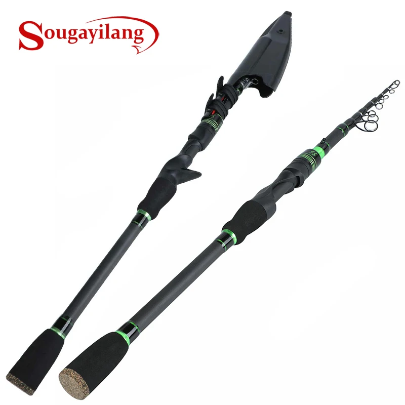 Sougayilang Carbon Fiber Spinning Casting Fishing Rod Ultralight Fishing Pole US 