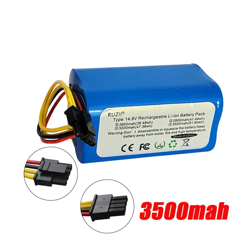 14.4V 14.8V 3500 mAh Battery For Cecotec Conga 2600 1290 1390 1490 1590 Robotic Vacuum Cleaner Li- ion Battery Pack