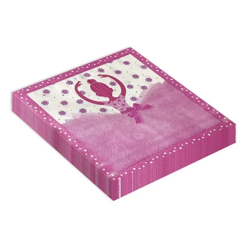 20pcs/Pac 33*33cm 2-Ply New Dancing Ballet Princess Children Girls Birthday Party Decoration Creative Napkin Paper Placemats