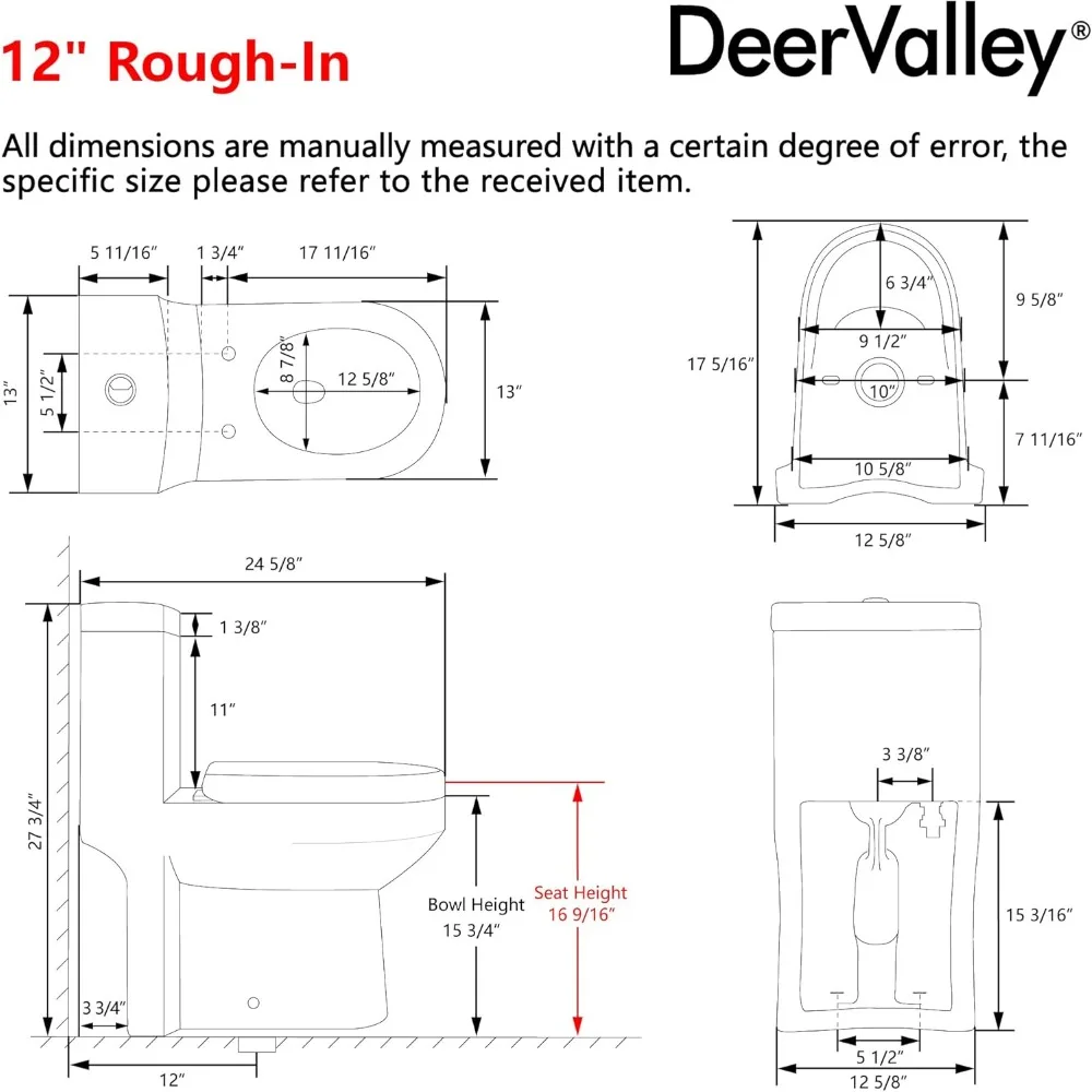 Small Compact One Piece Toilet, Dual Flush Toilet with Soft Closing Seat, 0.8/1.28 GPF High-Efficiency, White Toilet 5