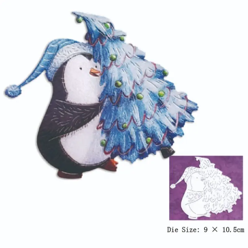 

Пингвин, Рождественская елка, Подарочная шляпа, металлическая резка, нож, скрапбукинг, штамп, фотоальбом, украшение «сделай сам», карточка, рукоделие, новинка 2022