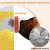 Automatic Chicken Feeder No Waste 25 Pounds Metal Poultry Feeder with Latch and Handle for Chickens Bantams Pheasants Poultry C