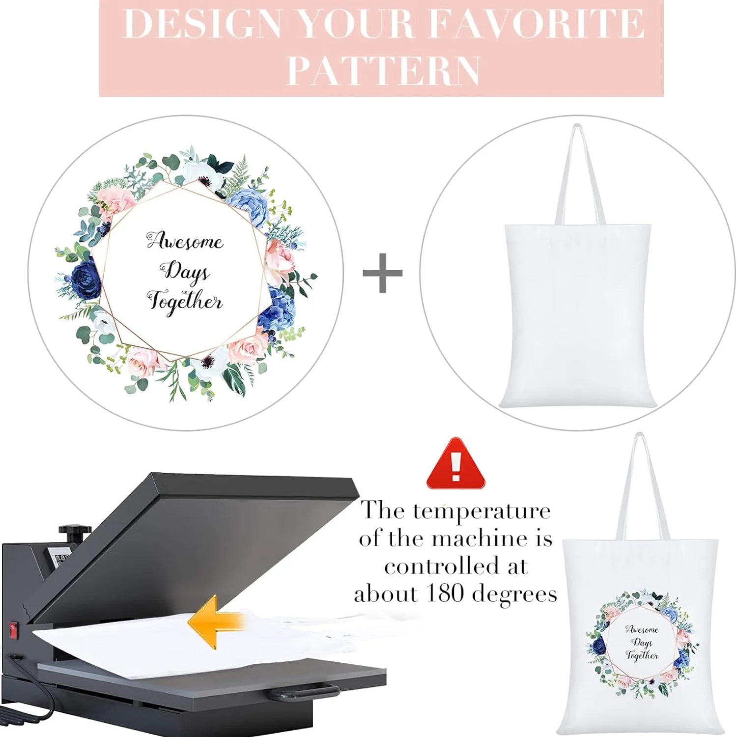 6pcs Sublimation Blank Polyester Tote Bags White Beige -40x30cm