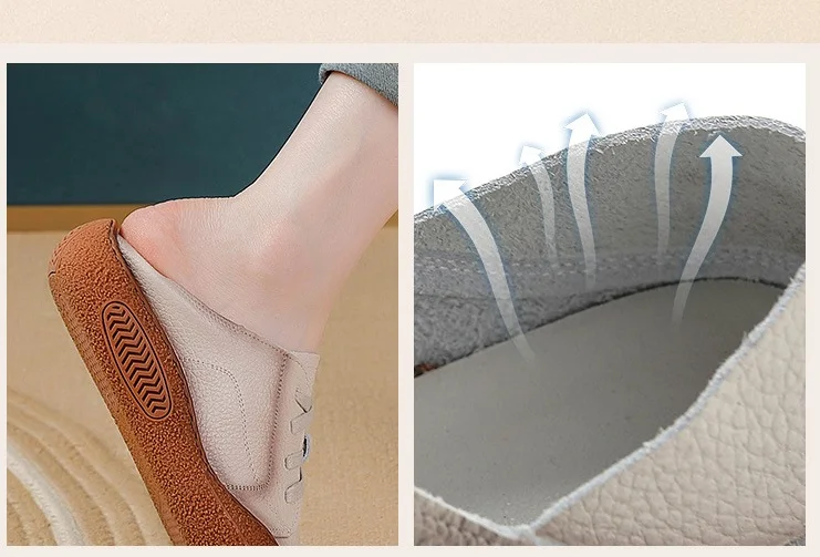 Neue Retro Anti Kollision Oxfords Wohnungen frauen Aus Echtem Leder Wanderschuhe Frau Geschnürt Nicht Slip Weiche Casual Mokassins Krankenschwester – Detail 17