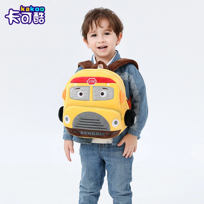 Stereo cartoon car backpack boy girl 2-4 years old kindergarten school bag kids backpack plush backpack 5