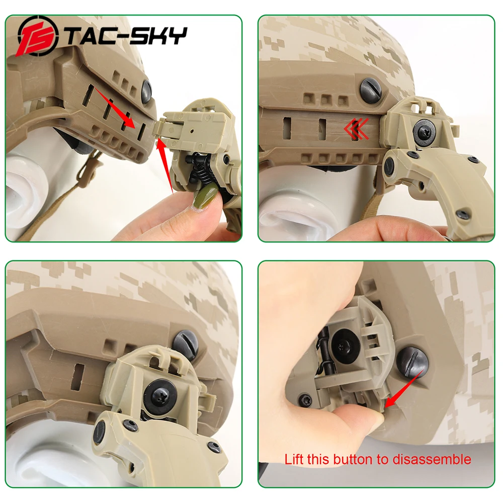 TS TAC-SKY Tactical Helmet ARC Rail Adapter Compatible with FCS AMP / TAC-SKY AMP Headset for Ops-Core FAST / ACH / MICH Helmet