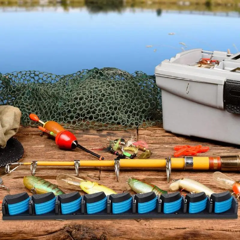 Vertical Rod Holder Wall Mounted Fishing Rod Rack Stand Fishing Organizer For Garage Room Holds Up To 9 Rods Or Combos