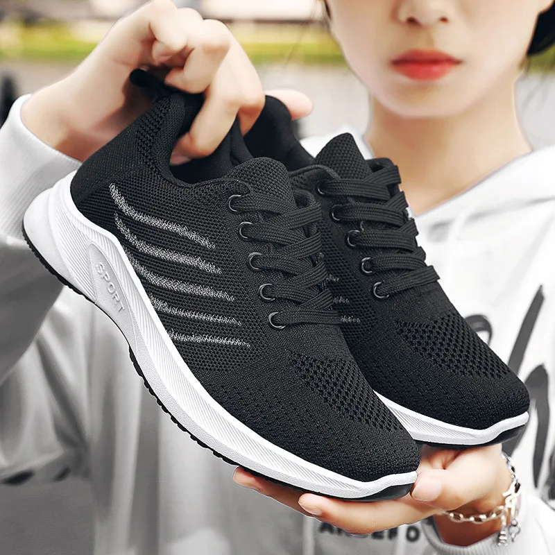 Female Shoes 2024 Spring New Women's Shoes Soft Sole Breathable Running Shoes Fashion Trend Lace up Sports  Female