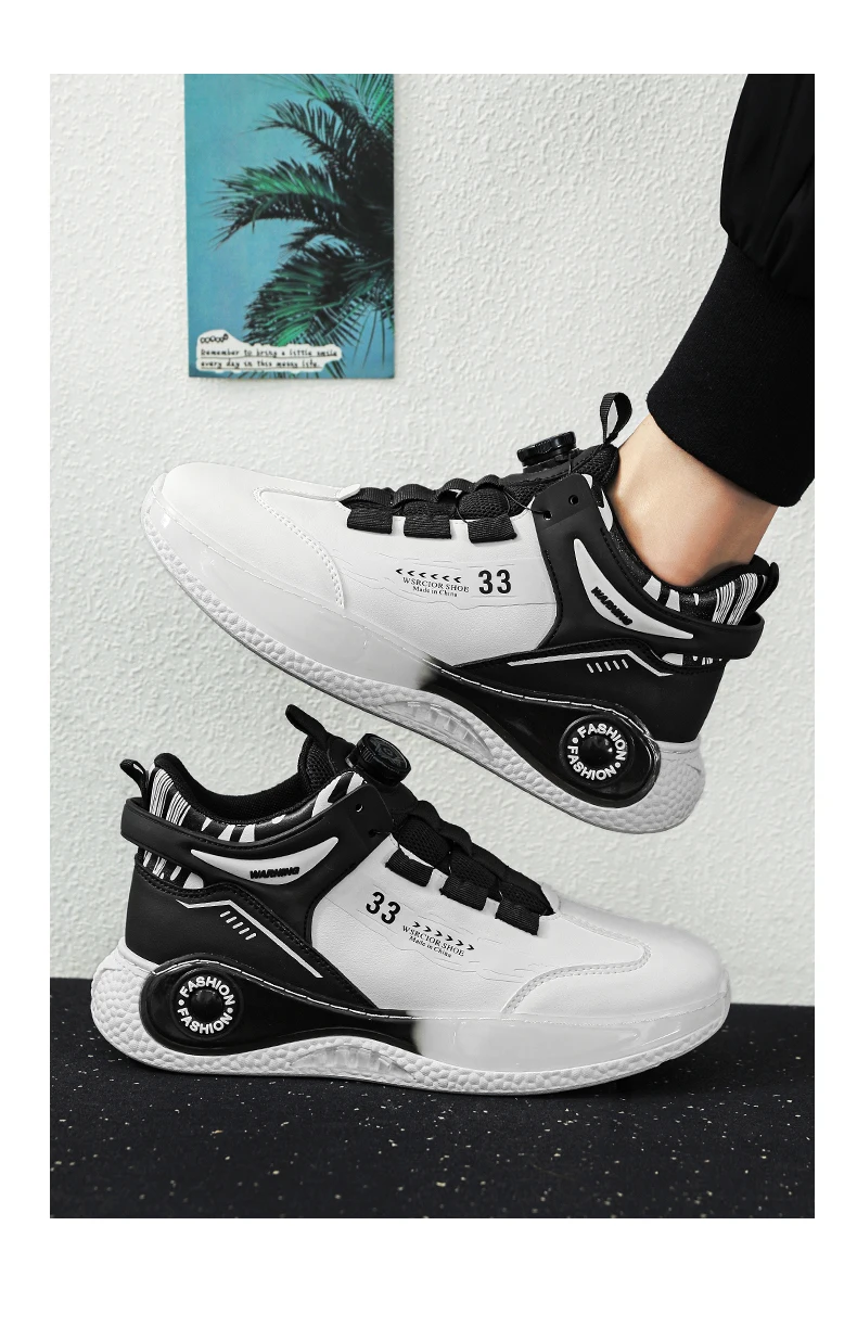 Herren-Sneaker mit drehbarer Schnalle, bequeme, rutschfeste, langlebige Schnürschuhe für Outdoor-Aktivitäten für Herren – Detail 21