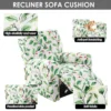 4Pcs Recliner Chair Cover Single Stretch Couch Covers with Side Pockets Non Slip Printed Sofa Protector Decorative Couch Cover 4