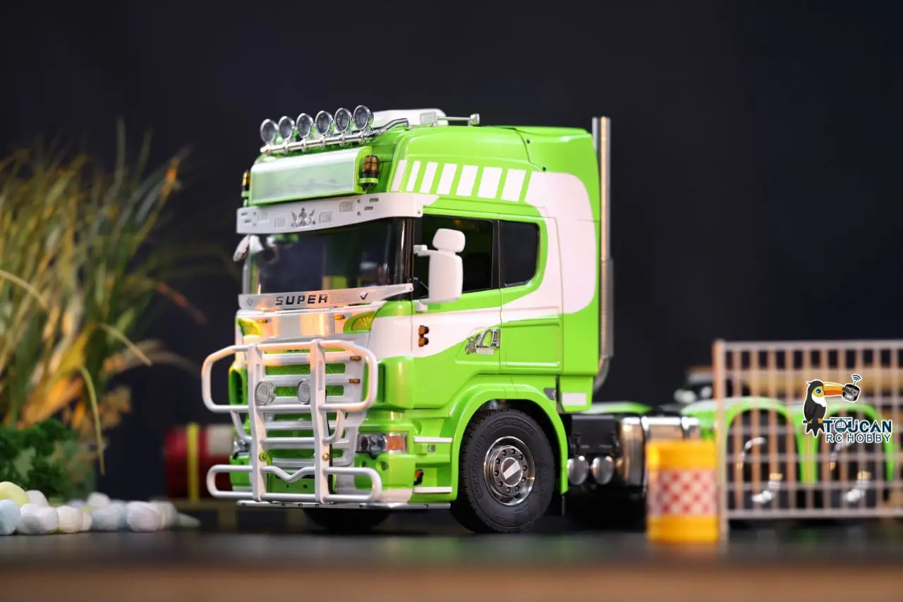 6*6 1/14 Scale RC Tractor Truck Metal Car 3-speed Model with Light Sound Smoking Painted Assembled Remote Control Customized Toy 4