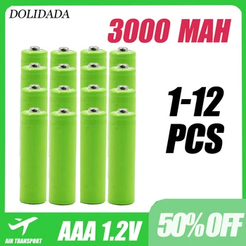 1~12PCS 100% Original AAA 3000 MAh 1.2 V Quality Rechargeable Battery AAA 3000 MAh Ni-MH Rechargeable 1.2 V 3A Battery 1