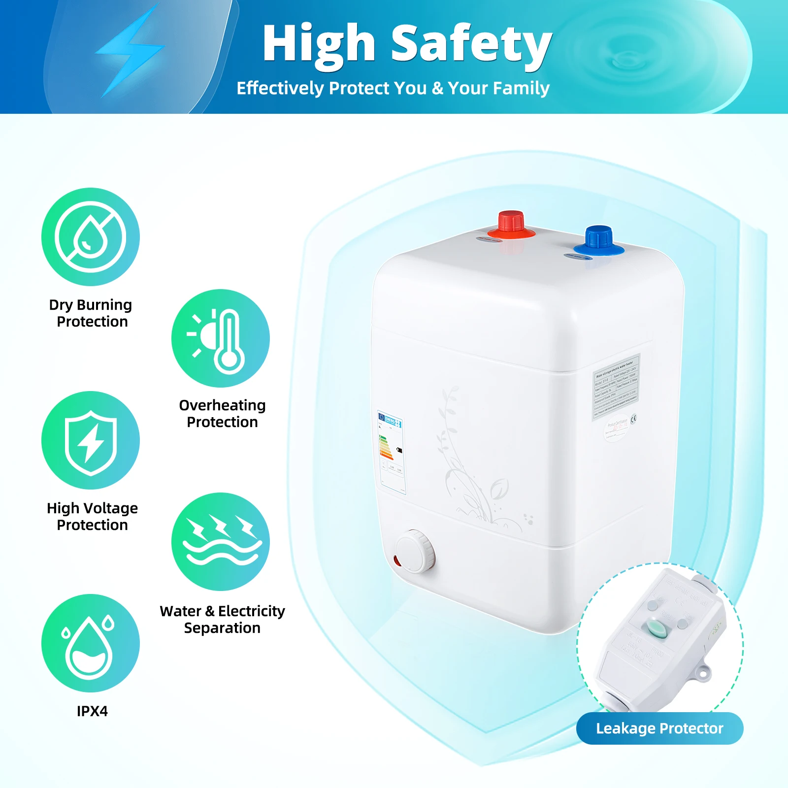 220V WARMWASSERSPEICHER BOILER Durchlauferhitzer El Produktbild-Vorschau 8