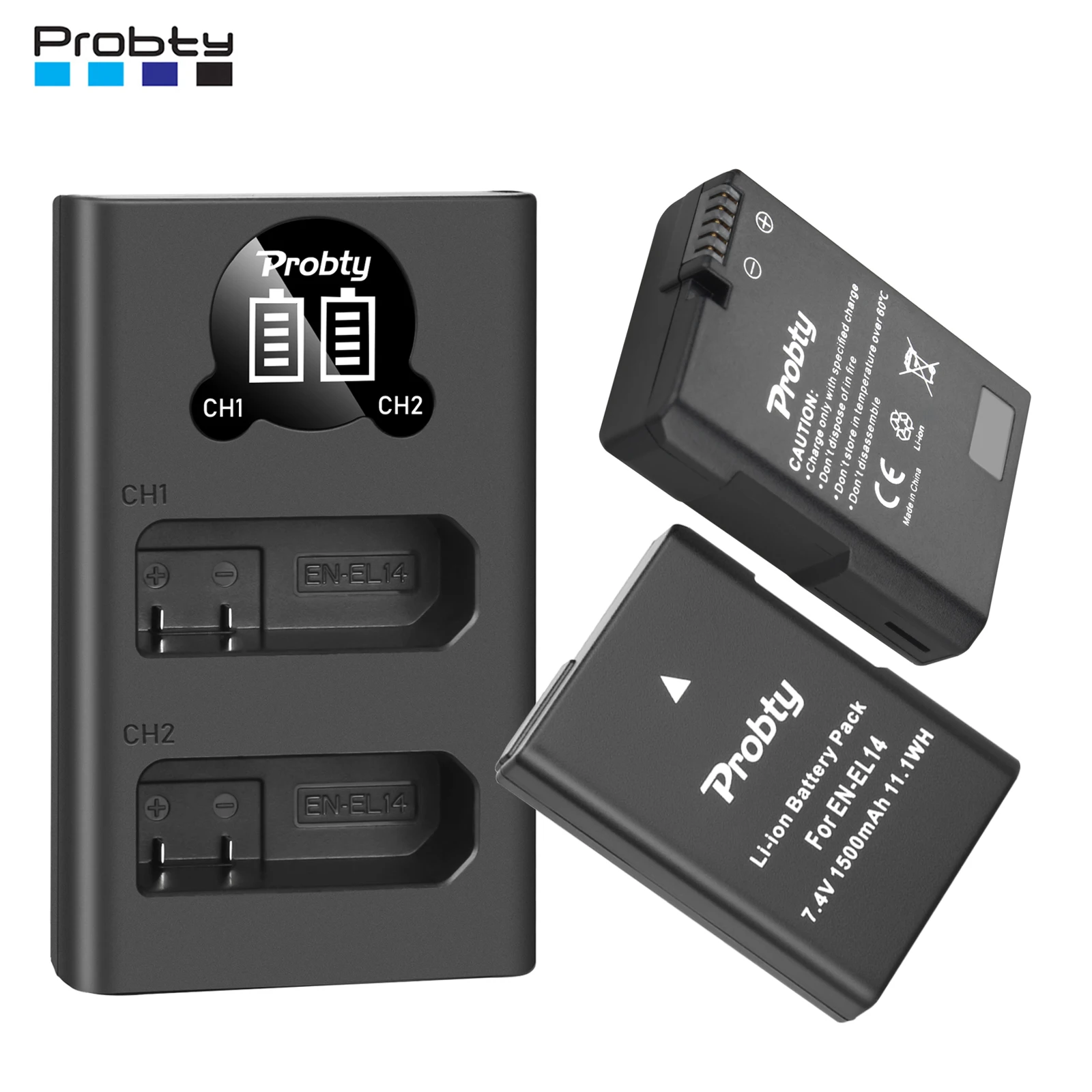 En-El14 En-El14A Enel14 En El14 El14A Batteria + Led Doppio Caricatore Per Nikon D3100 D3200 D3300 D5100 D5200 D5300 P7000 P7800