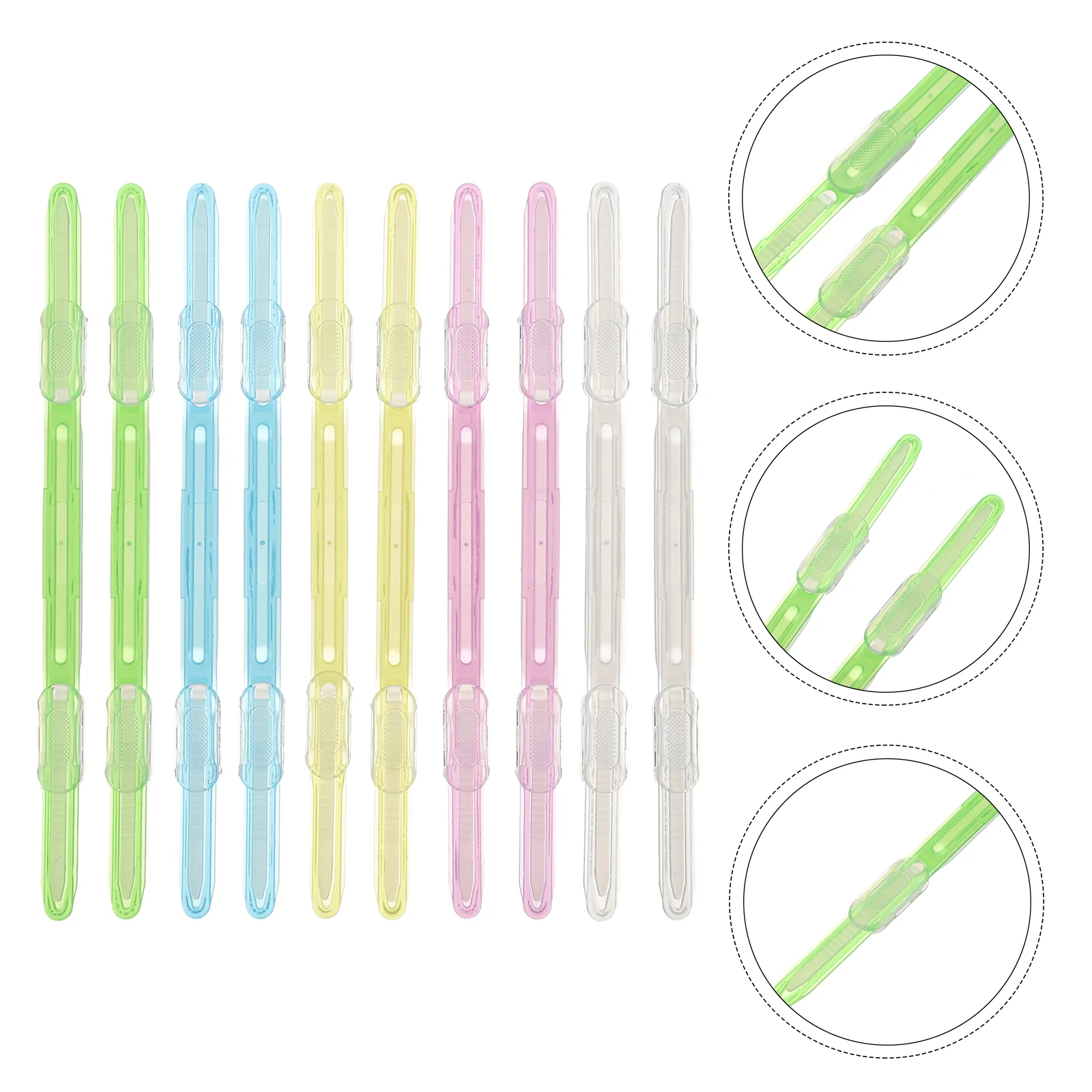 20 Pcs Plastic Binder Clips Bookbinding Office Supplies Stationery Fasteners Loose Leaf Paper Clip File Combs Spines