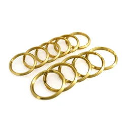 Solid Brass Double Loop Keychain Rings - Set of 5 - Outer diameter 30mm