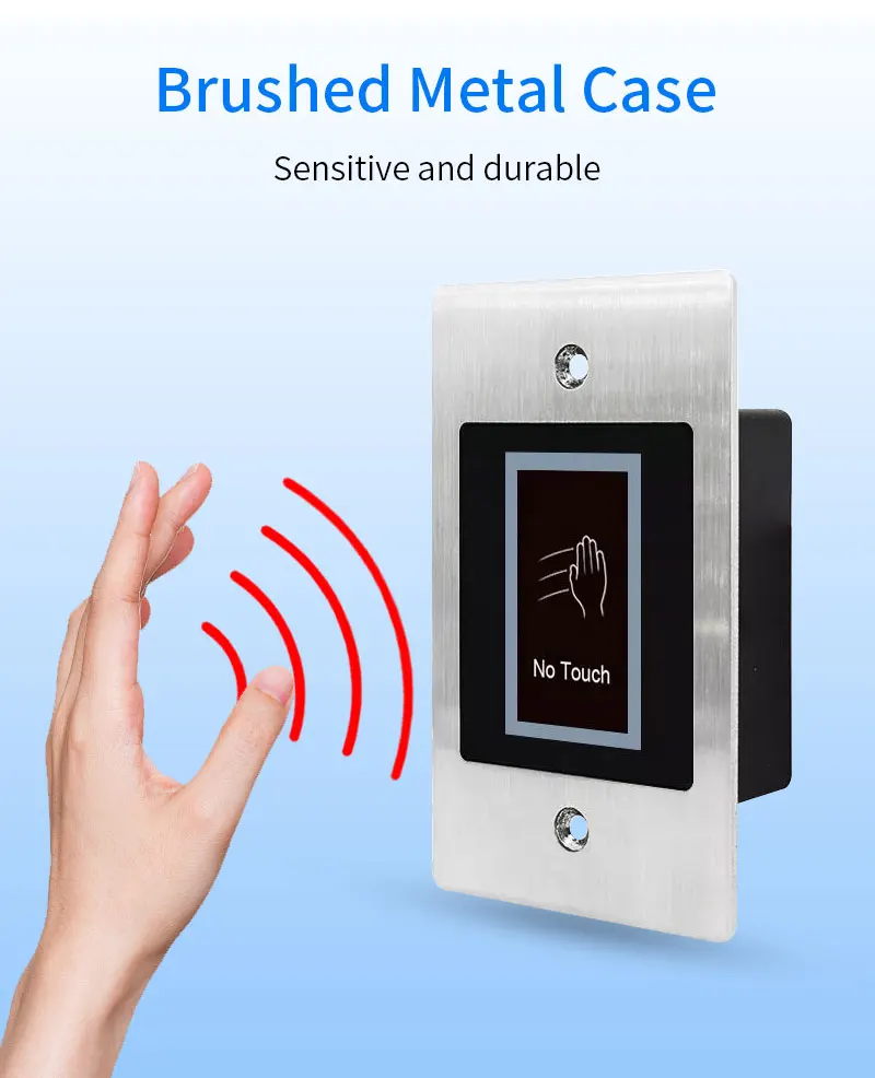 Metal Backlight Infrared Touchless Exit Release Switch Button No Touch Switch IP