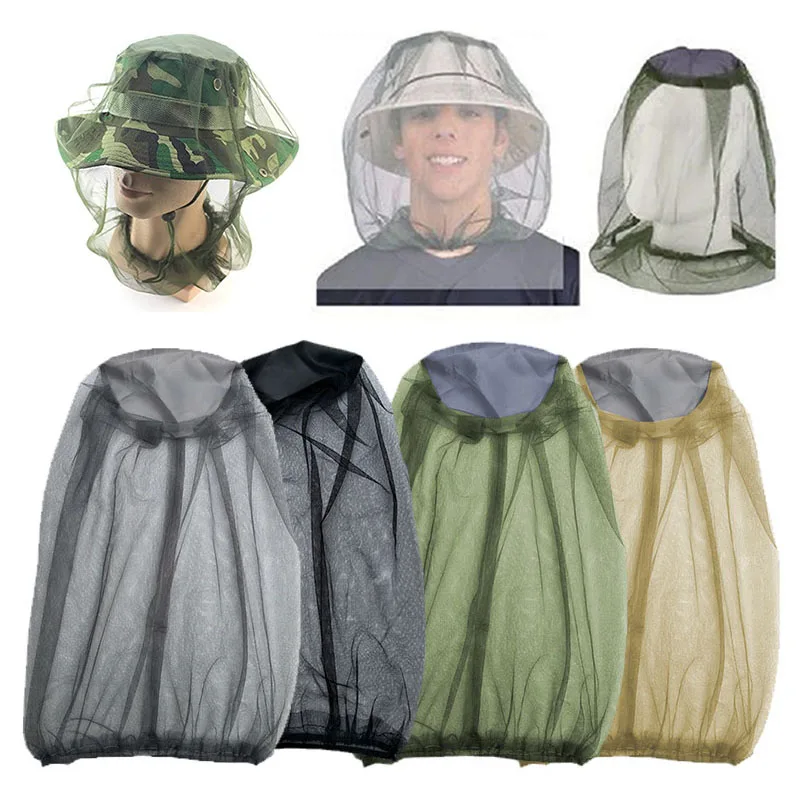 Mosquito Head Net Outdoor Fishing Anti Mosquito Insect Garden Beekeeping Camping Bug Mesh Face Protector Hats Fishing Nets