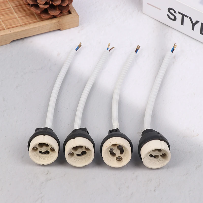 Description Picture 3 of item4Pcs Ceramic GU10 Base Socket Adapter Wire Connector Porcelain Halogen GU10 Lamp Holder LampHolder For LED Spot Light Bulb