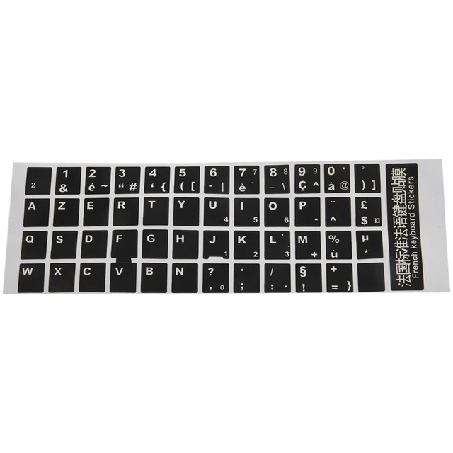 Sticker autocollant AZERTY pour touches de clavier NOIR