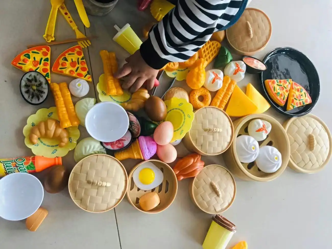 88개/세트 고품질 모형 빵 번 에그 프라이 햄버거 감자튀김 어린이 주방 놀이 ..