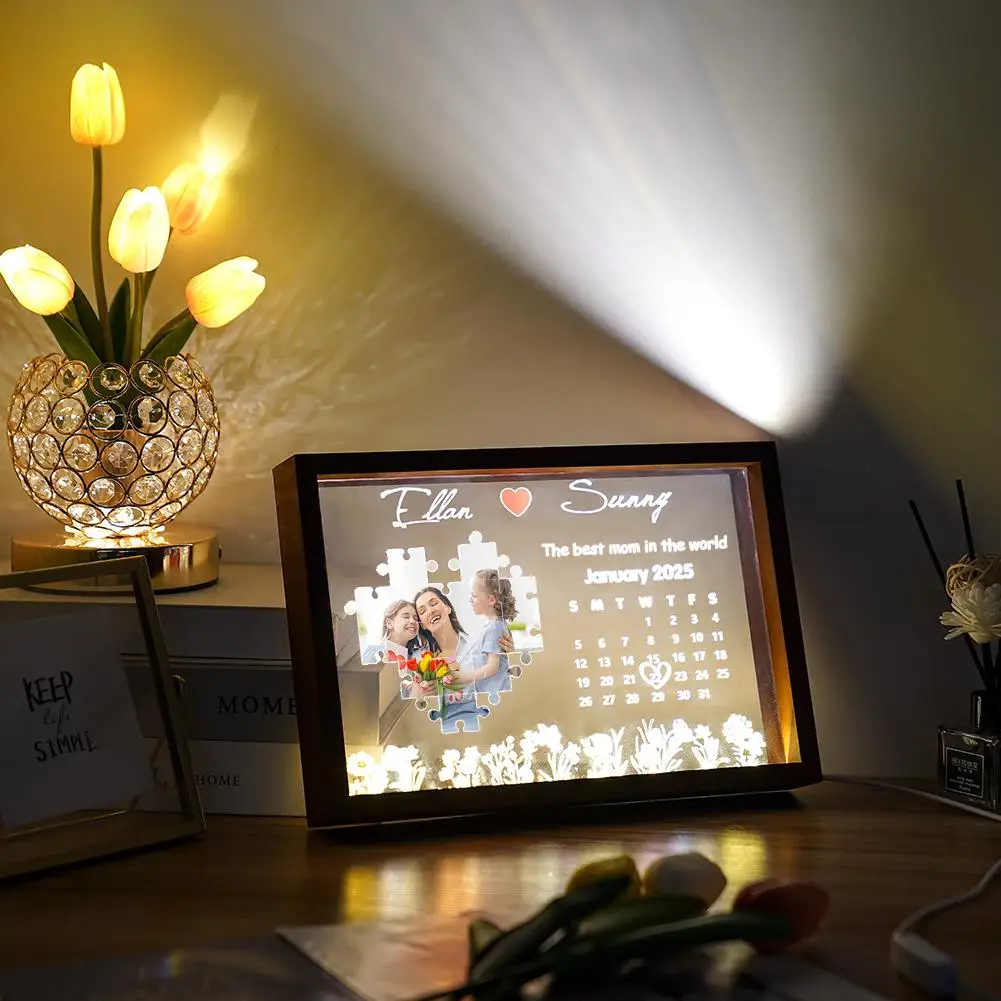 My Missing Piece, Personalized Flower Shadow Box, Valentines Day