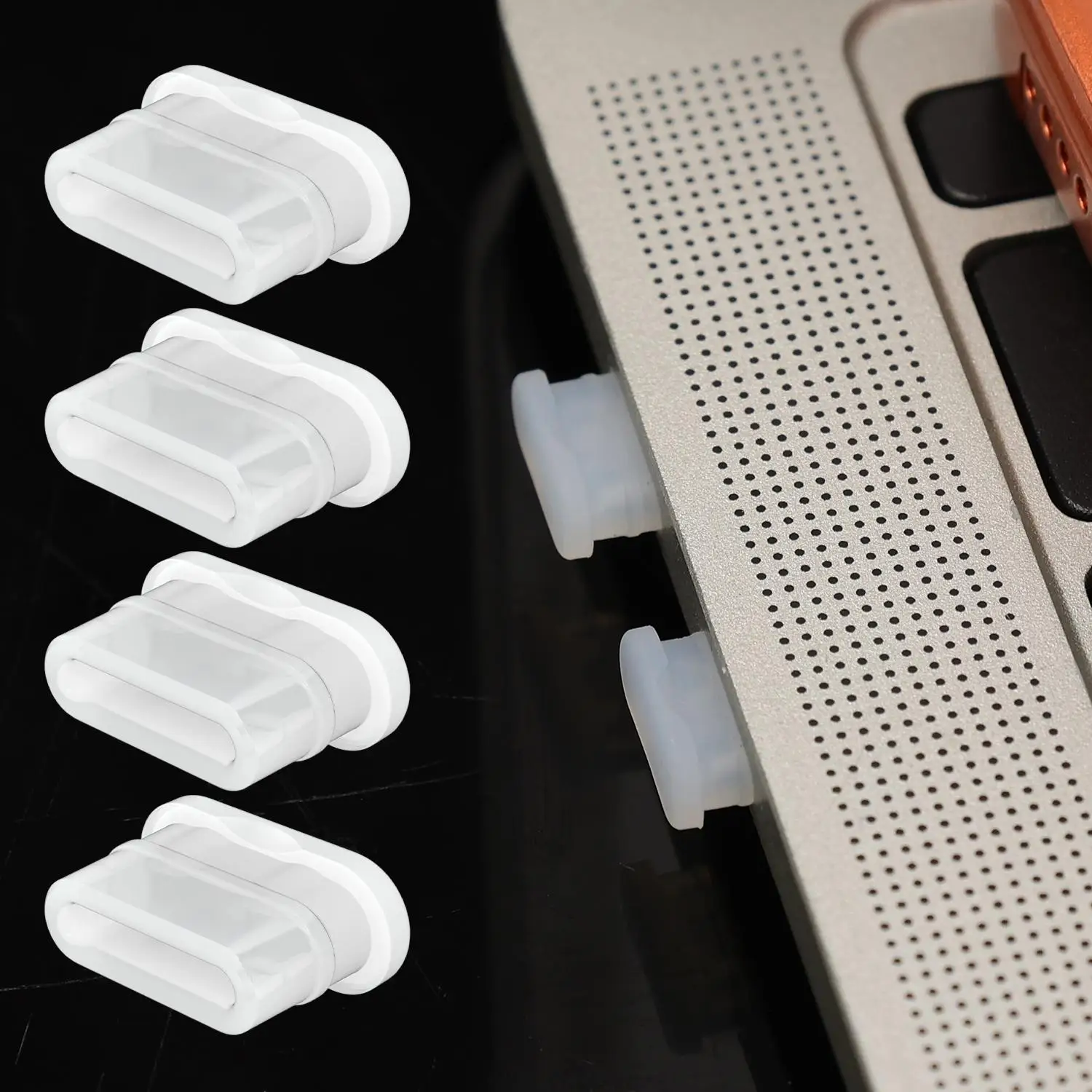유니버설 타입-C 먼지 방지 플러그 부드러운 실리콘 충전 포트 보호대 USB C 먼지 커버 (아이폰, 삼성, 노트북, 구글용)
