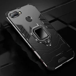 Luxury Armor Magnetic Ring Car Holder Case - Premium Protective Cover with Stand Function for Redmi 6 (Black)