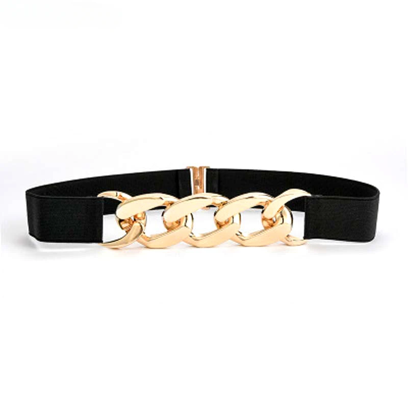 

New Designer Fashion Elastic Body Shaping Elastic Thin Belts for Women Simple Alloy Buckle Slim Ladies Belt