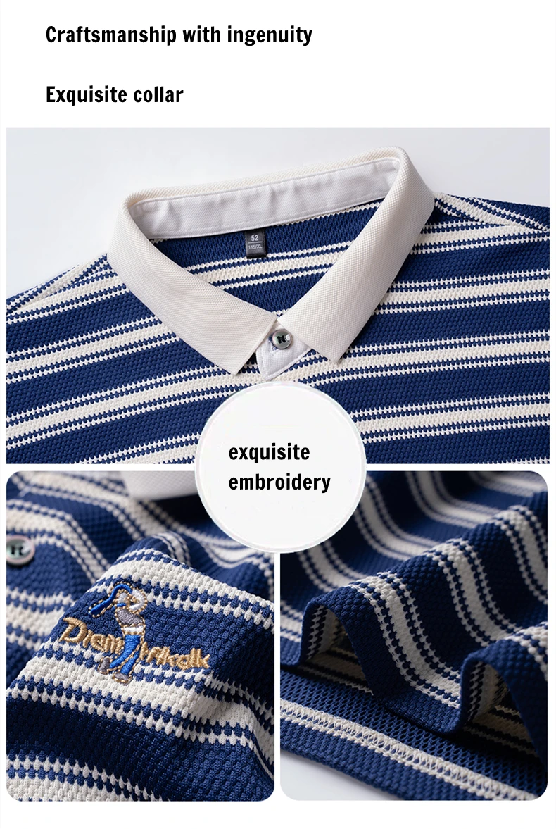 Light luxury striped color blocked short sleeve polo shirt men fashion luxury brand exquisite embroidery summer casual T-shirt 12 S8447f438bc344096b39a6b6032a8e380d