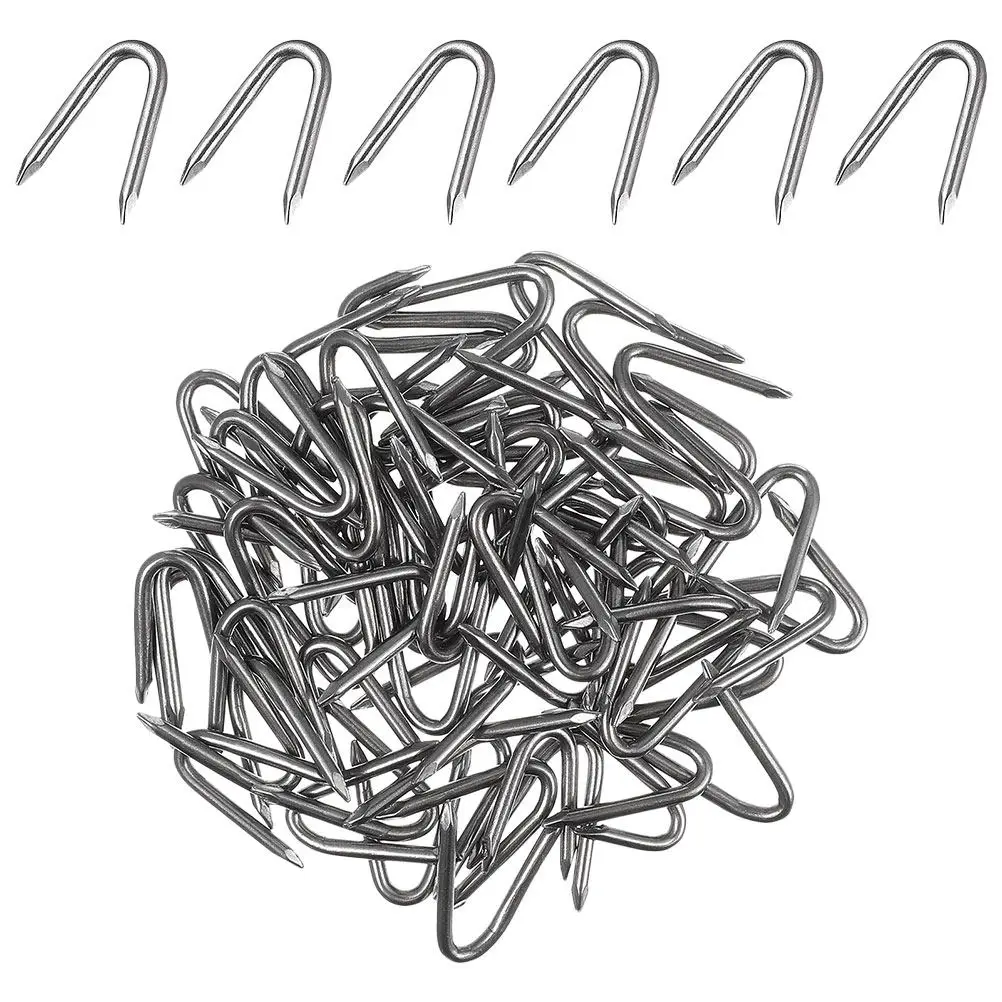 50개 정원용 U자형 못, 철제 U자형 펜스 스테이크, 야외 캠핑, 마당 울타리,..