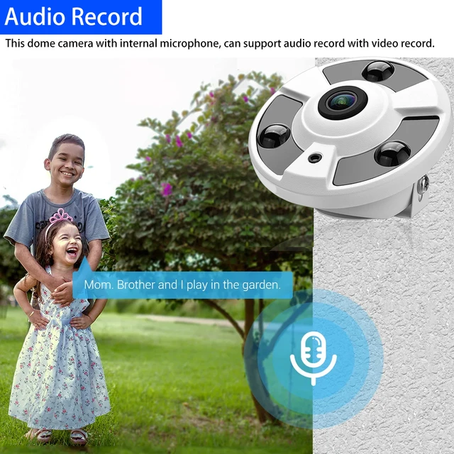 8MP 4K POE IP Camera 1.7MM Fisheye Lens Panoramic IPC Camera Motion Detection Audio Record Dome H.265 Security CCTV Camera 2
