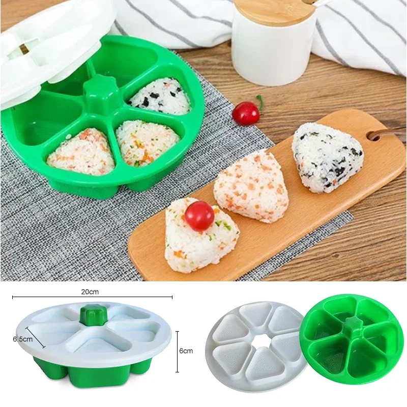 6 Grids Japanese Onigiri Maker Press Non-sticky DIY Plastic Triangular Sushi Maker Mold Japanese Kitchen Tools Bento Box sushi mold onigiri mold sushi maker rice ball mold sushi tools