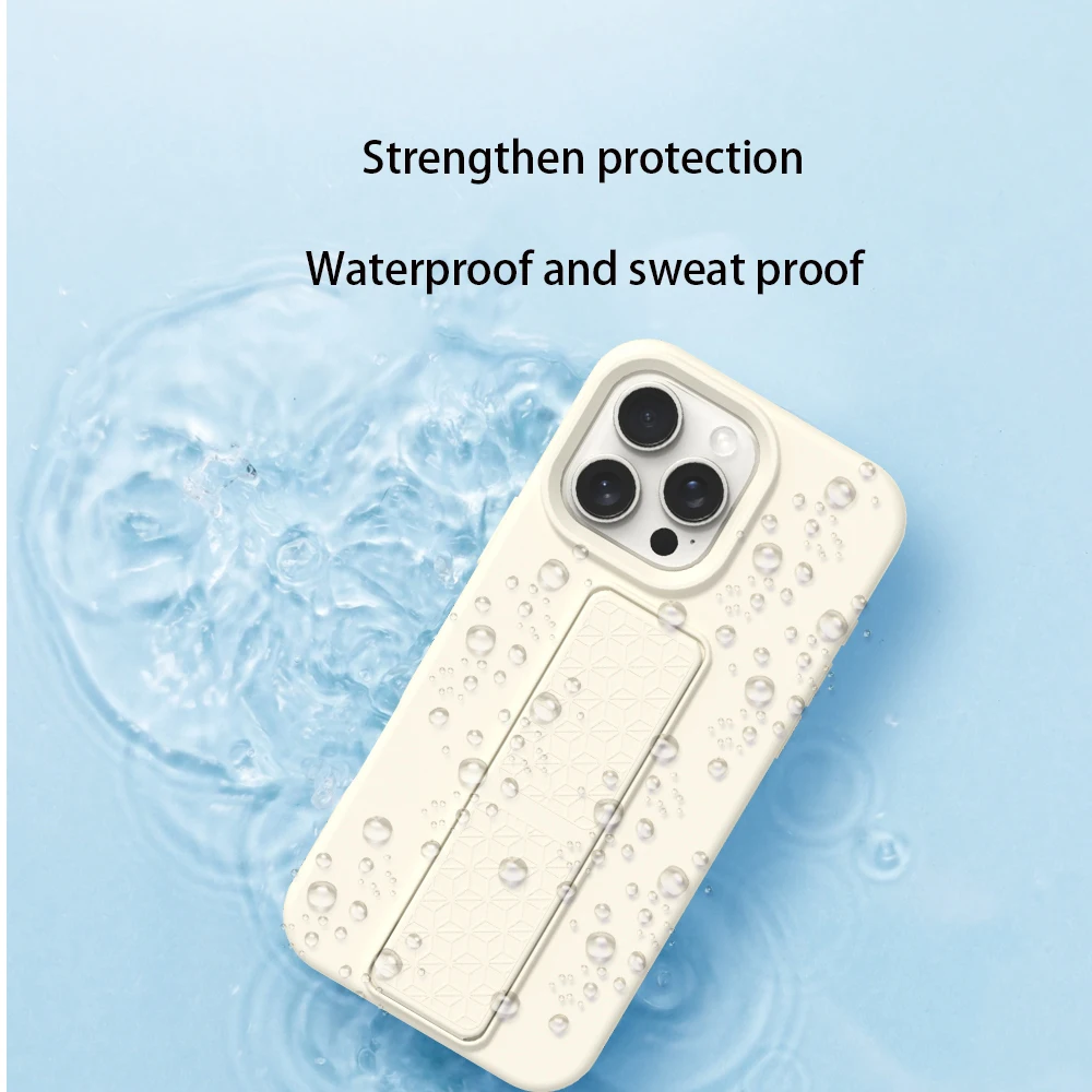 Liquid Soft Silicone Phone Case with Invisible Folding Stand Holder - Air Shockproof Cover