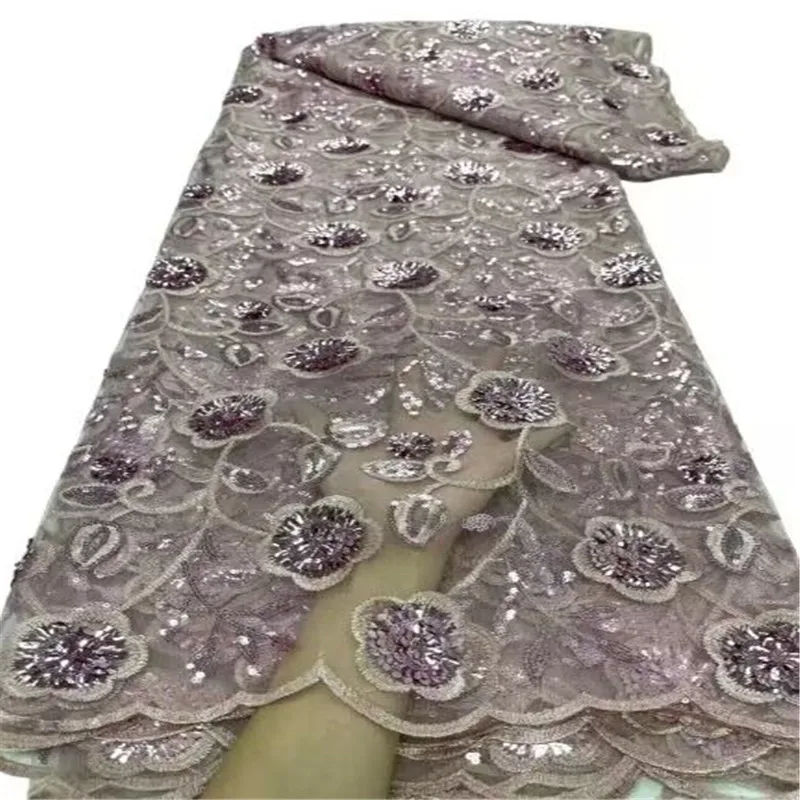 

Pink African Guipure Cord Lace Fabric with 3D Sequins 2023 Green High Quality Nigerian Lace Fabric for Birdal Wedding Dress