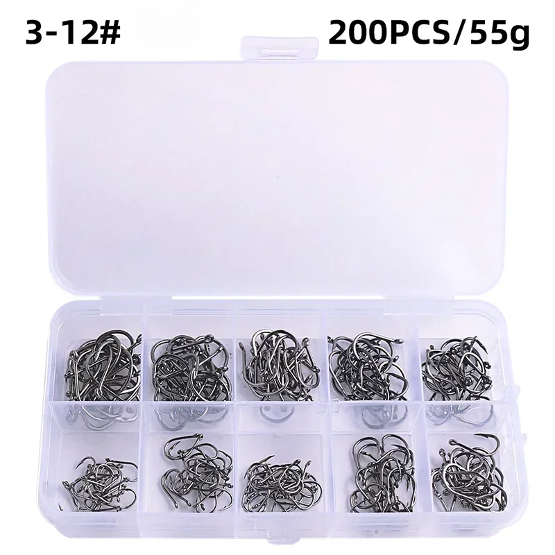  slider image of 50-1600Pcs/BoxFishing Hooks Carbon Steel