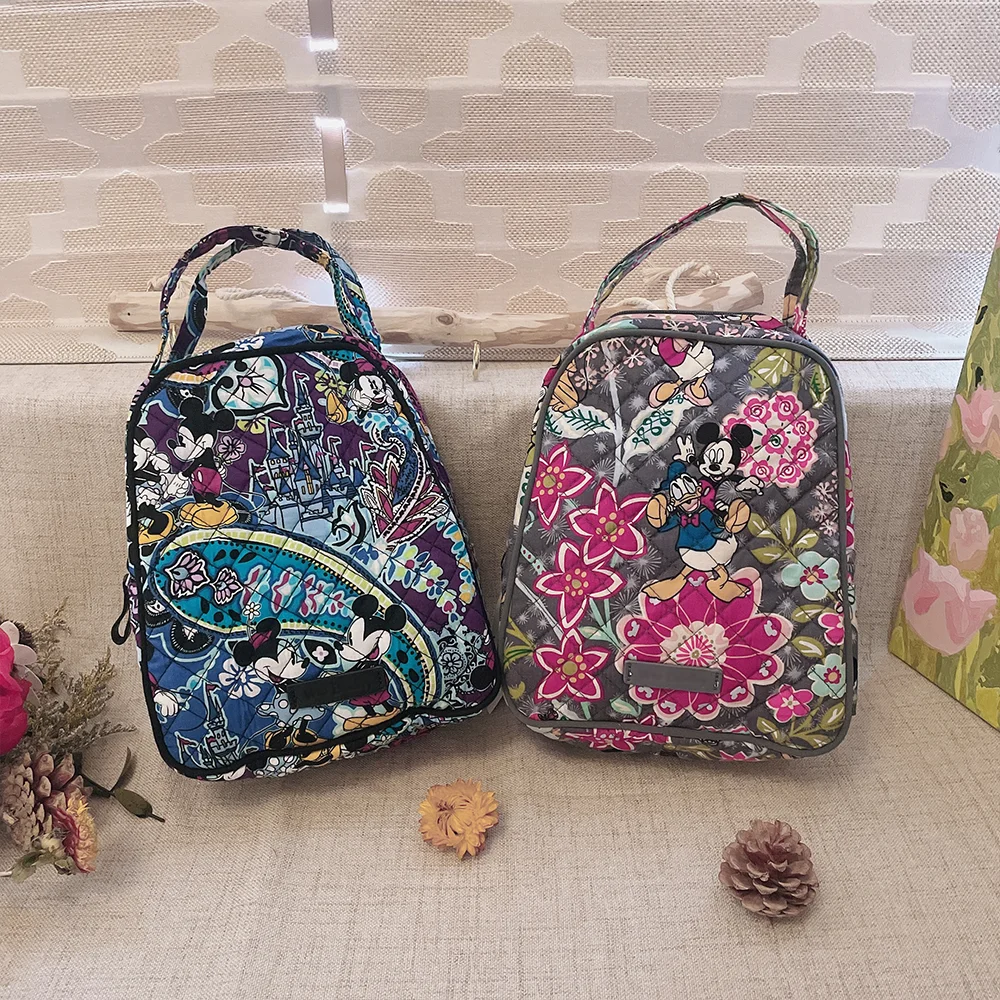 VB New Pattern Pure Cotton Lunch Bag Inner Waterproof Travel Picnic Bag Printed Lightweight Student Meal