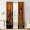 Black Woman African Savannah Tropical Landscape Window Curtains Living Room Curtain Home Decor 2