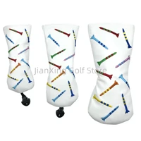 1pc Golf Rocket pattern Head cover Driver Head Covers Fairway Wood Head Covers Hybrid Head Covers Putter Cover Pu Leather 2