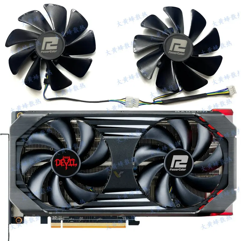 Nuovo Per Powercolor Rx6600 Rx6600Xt Rx6650Xt Ventola Di Raffreddamento Della Scheda Video Grafica Red Devil 1Set