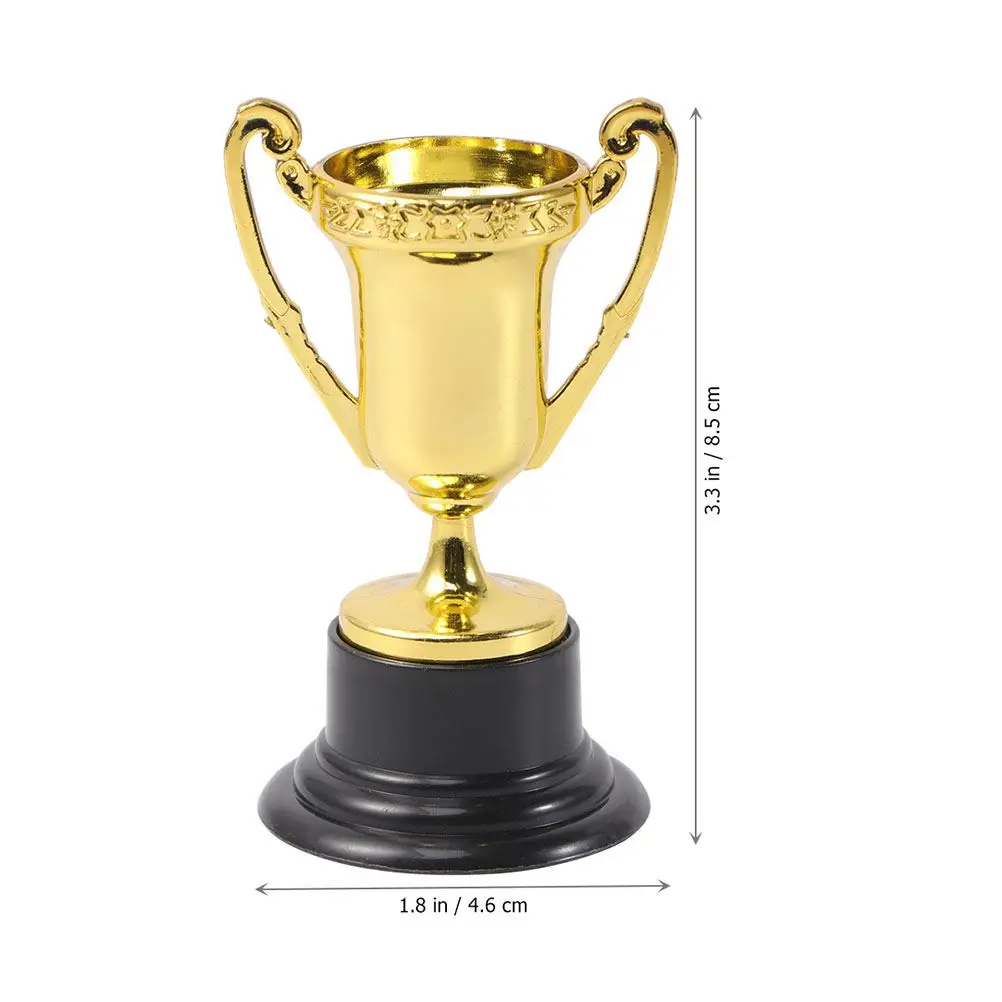 30pcs Golden Mini Award Trophy Plastic Reward Prizes Decor Children Reward Gift Children's Miniature Mini Small Prize Cup For