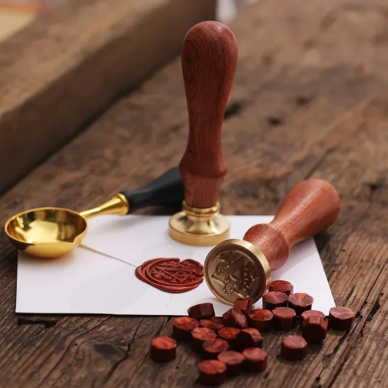 1set 26 Letter A-Z Wax Seal Stamp Wooden Handle Wax Seal Paint Copper Head For Envelope Gift Invitation Card Sticker