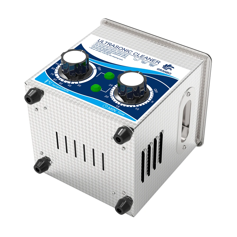 Granbo 소형 물체용 초음파 클리너, 전원 SUS304 욕조, 2L, 120W, 40KHz, 80 ℃ 가열 타이밍, 30 분